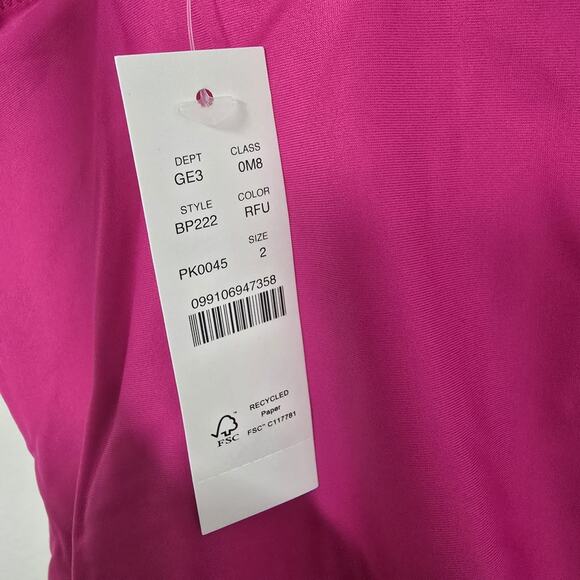 J.Crem Ruched Ruffle One Piece Swimsuit Fucsia Size 2‎ BP222 - Picture 4 of 10